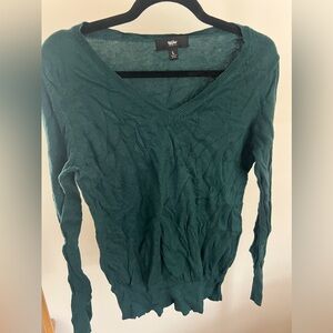 Massimo Green V-Neck Sweater Size L Perfect for Christmas Holiday